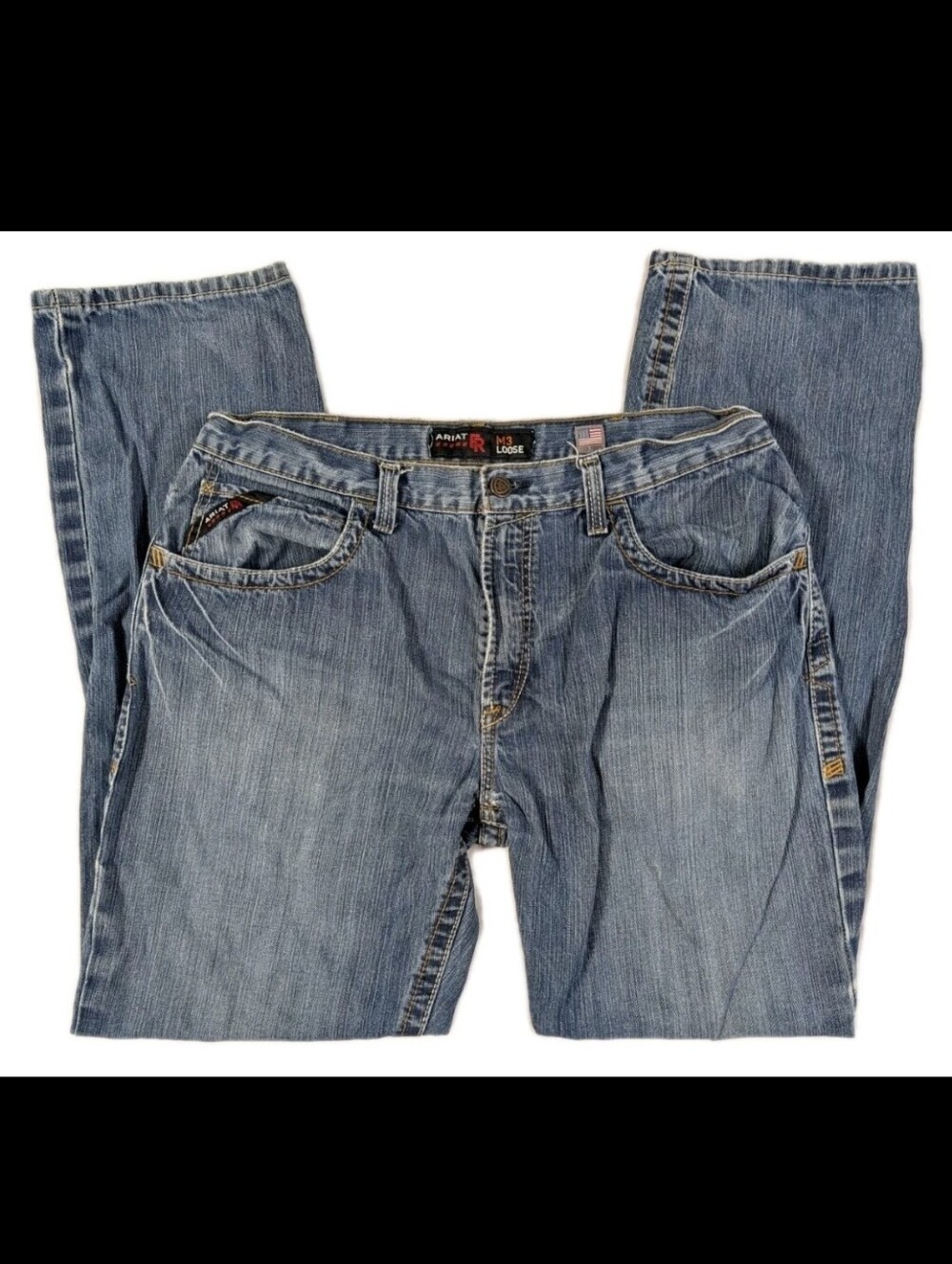Ariat FR M3 Loose Fit Mens Jeans Size 38x36 Flame Resistant Denim Blue